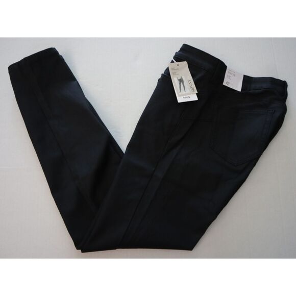 Mango Women’s Sz 10 Black Waxed Push-Up Low Waist Tight Fit Skinny Jeans - Picture 9 of 11